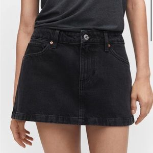 NWT Mango Low Rise Denim Mini Skirt